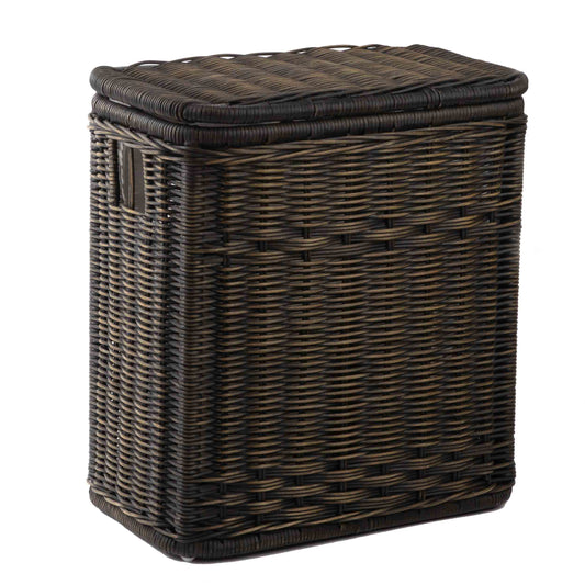 2-Compartment Wicker Laundry Hamper