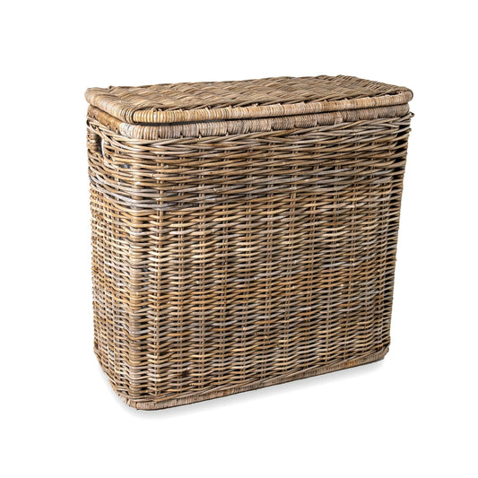 3-Compartment Kubu Wicker Laundry Hamper