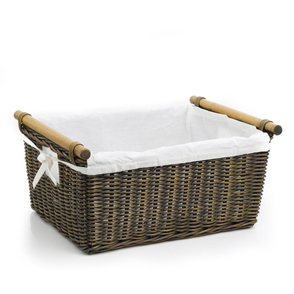 Fabric Basket Liner for Wicker Pole Handle Storage Basket
