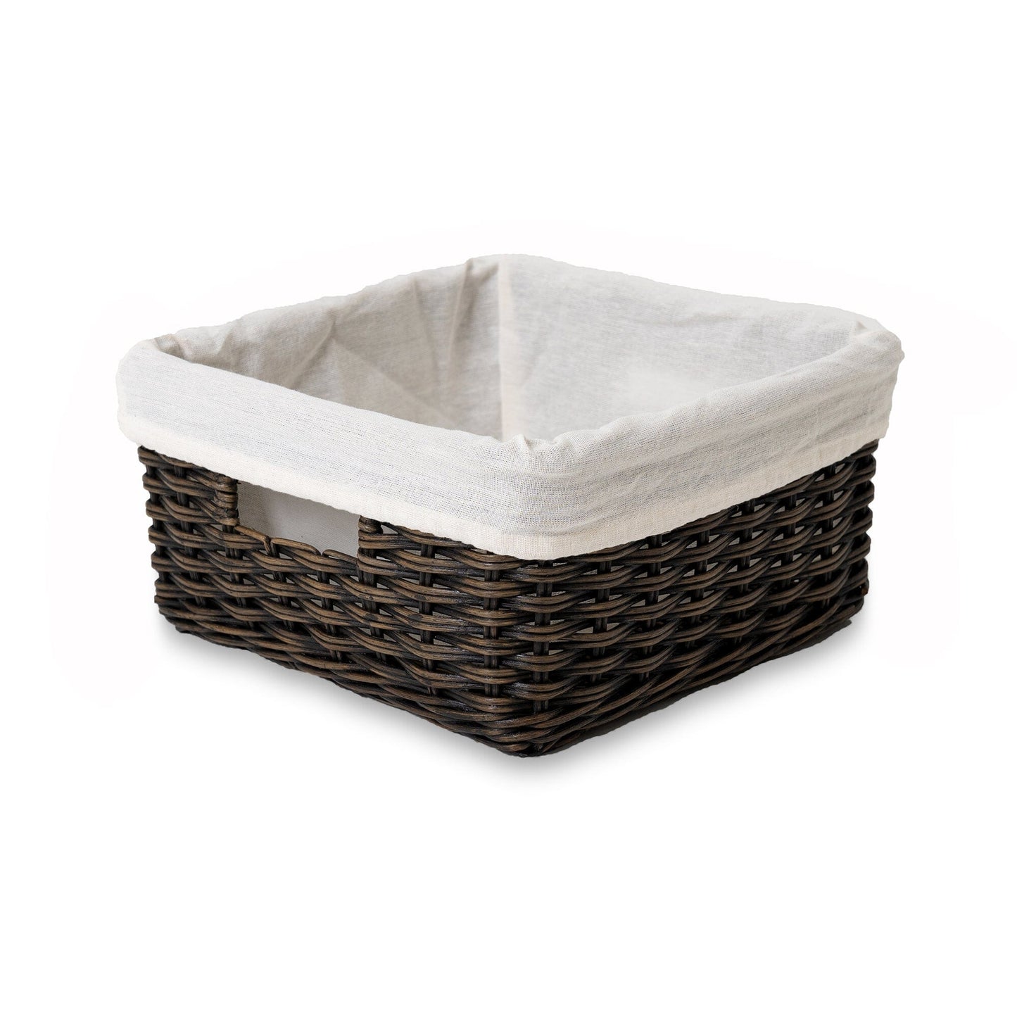 Fabric Basket Liner for Square Low Wicker Storage Basket