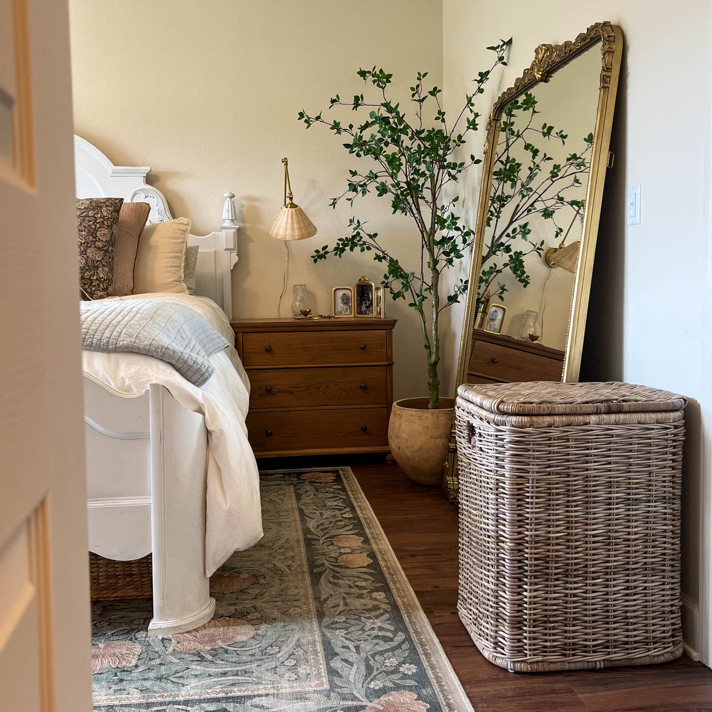 2-Compartment Kubu Wicker Laundry Hamper