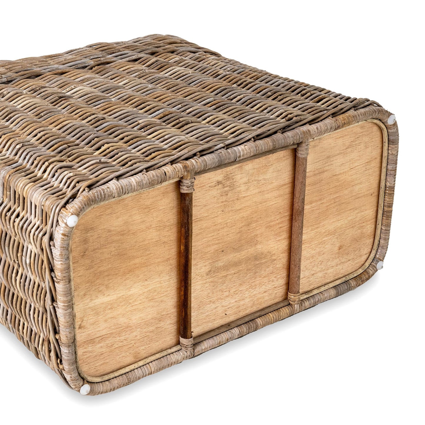 3-Compartment Kubu Wicker Laundry Hamper
