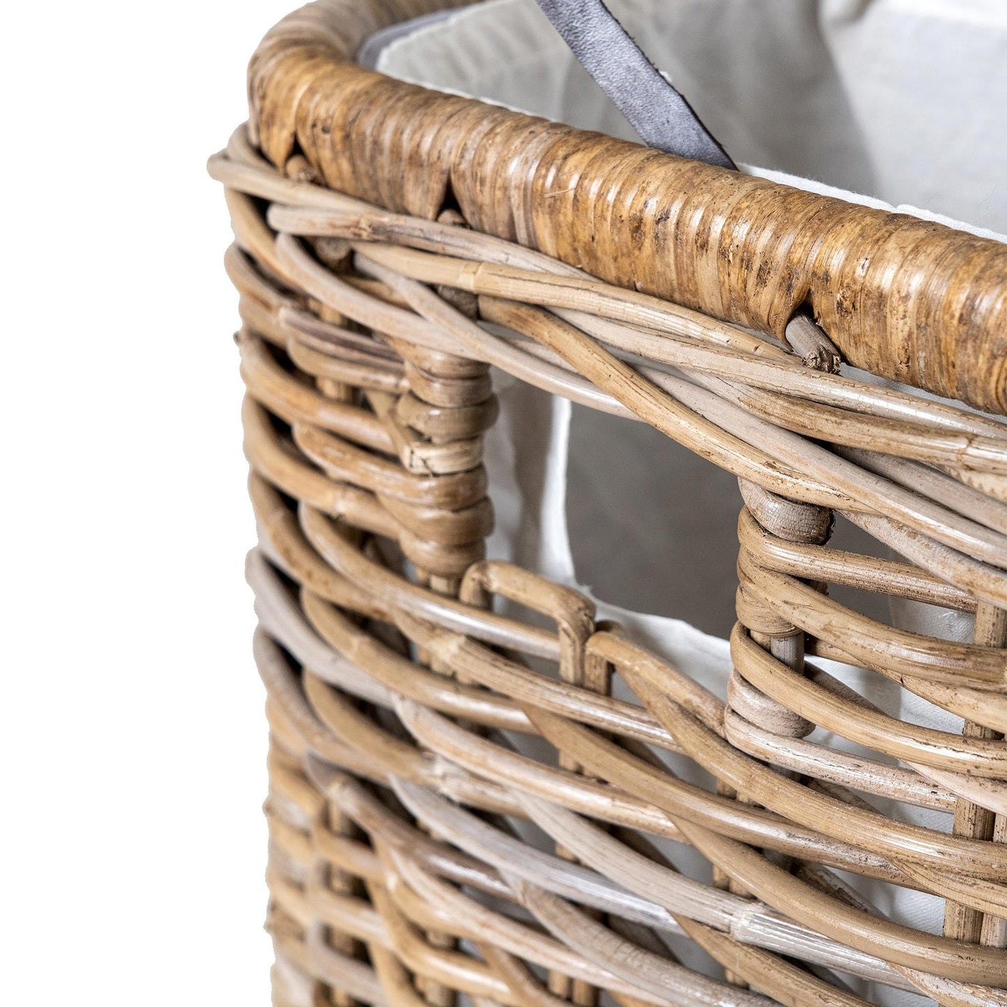 3-Compartment Kubu Wicker Laundry Hamper