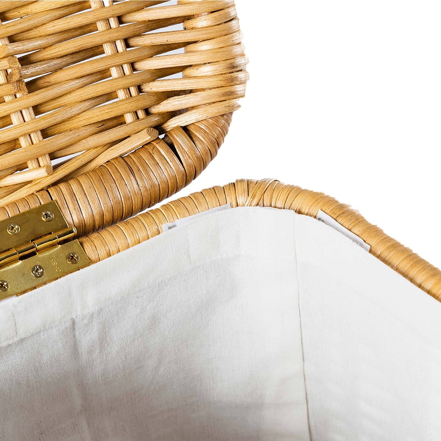 3-Compartment Wicker Laundry Hamper