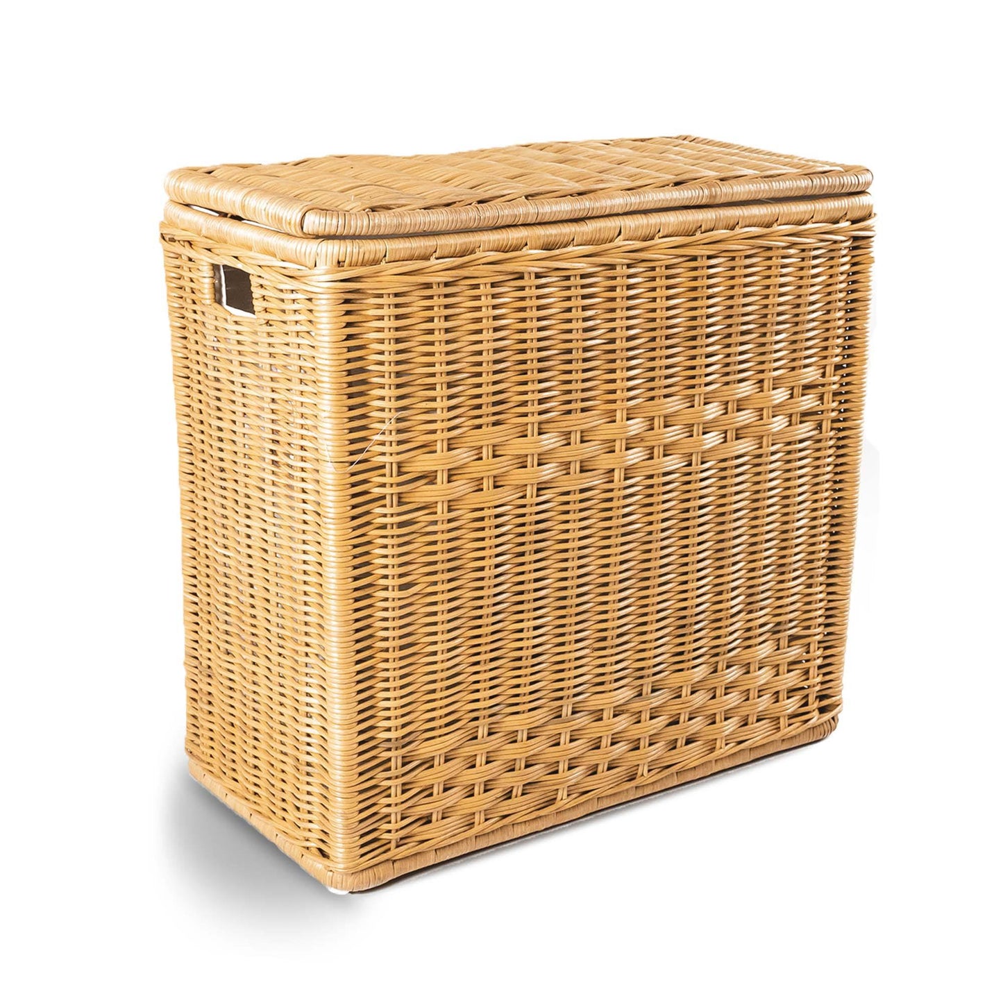 3-Compartment Wicker Laundry Hamper