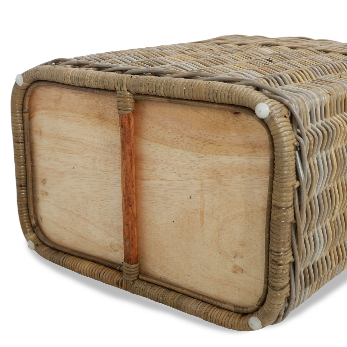 Divided Kubu Wicker Recycling Basket