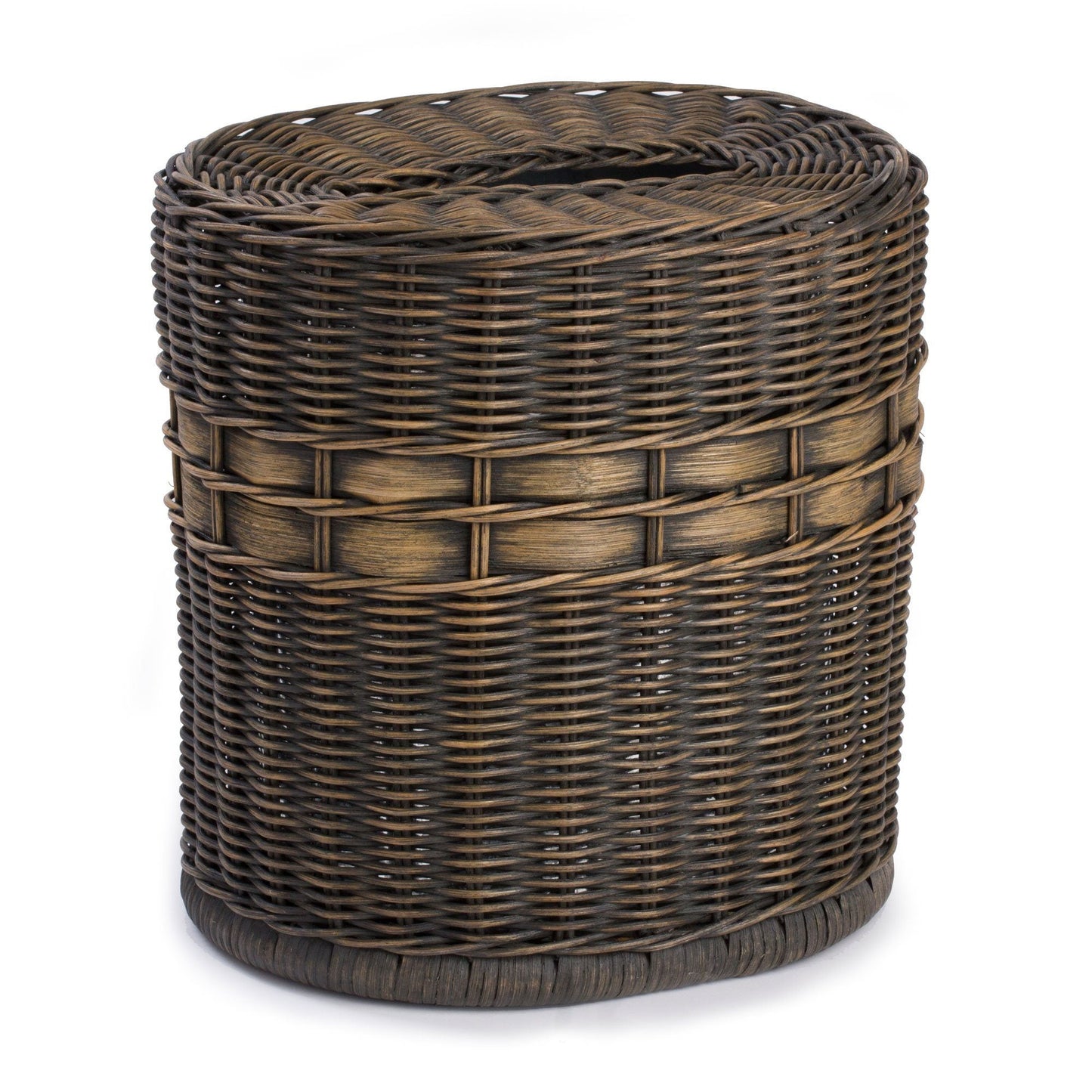 Drop-in Oval Wicker Waste Basket
