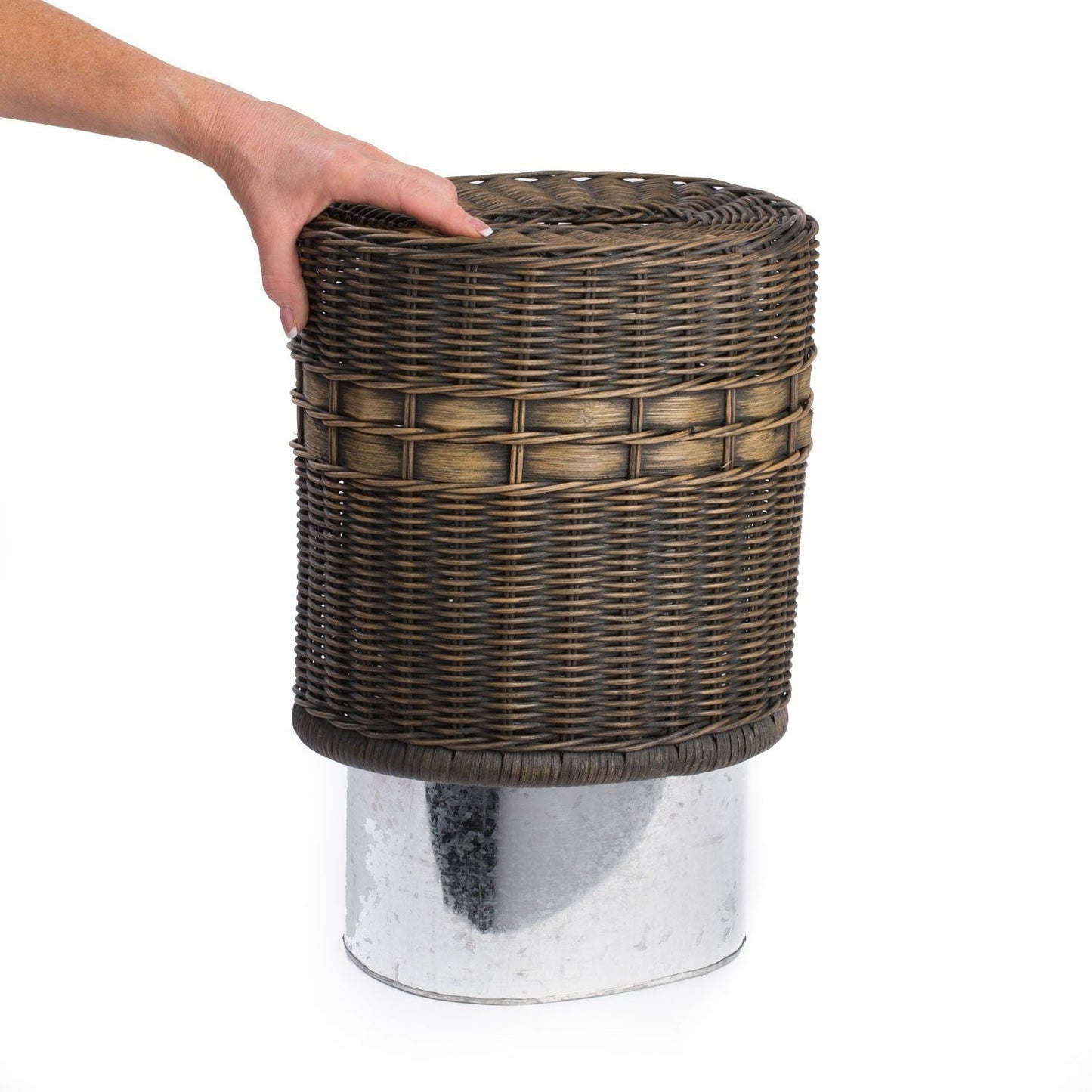 Drop-in Oval Wicker Waste Basket