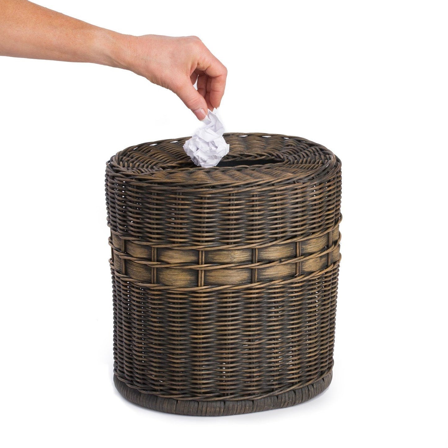 Drop-in Oval Wicker Waste Basket