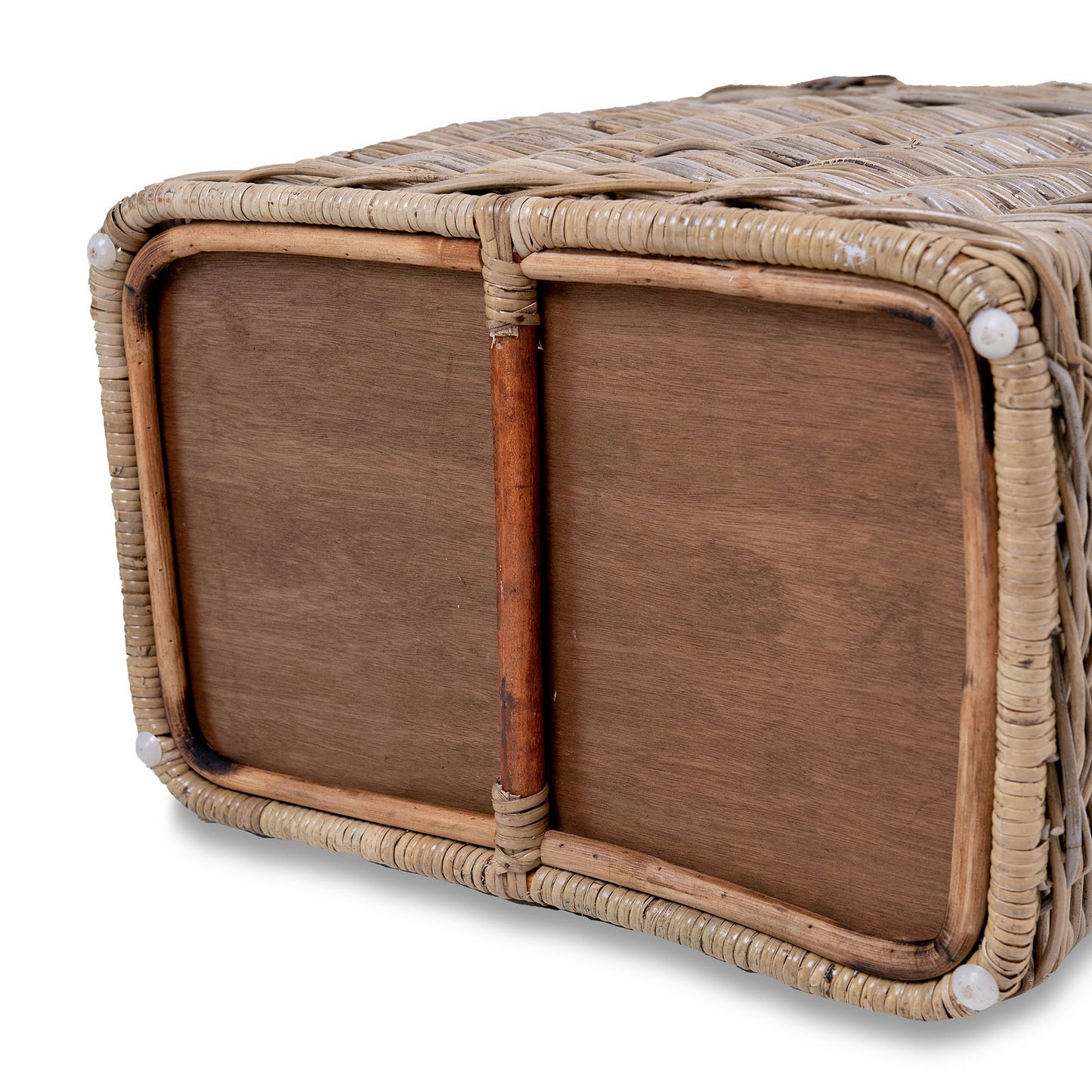 Drop-In Rectangular Kubu Wicker Trash Basket with Metal Liner