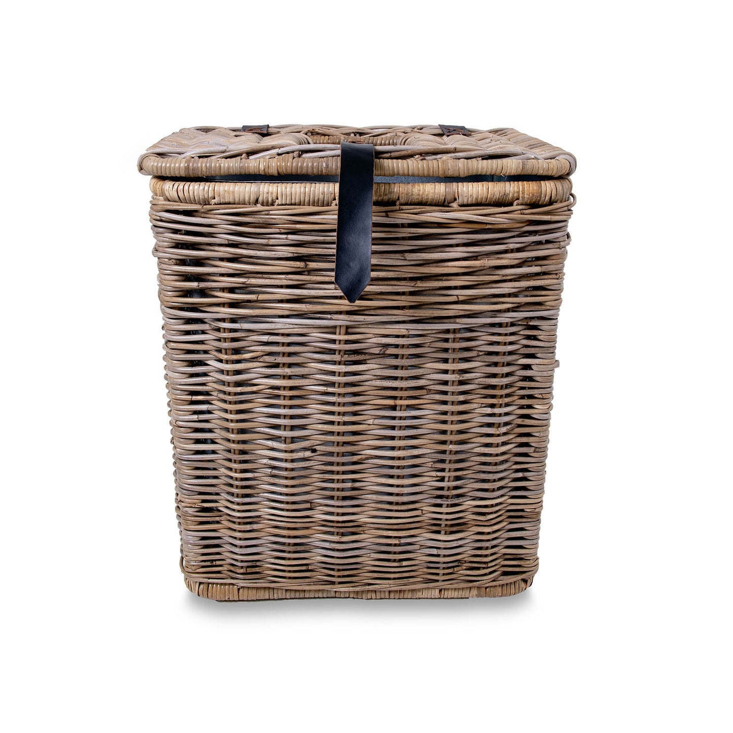Drop-In Rectangular Kubu Wicker Trash Basket with Metal Liner