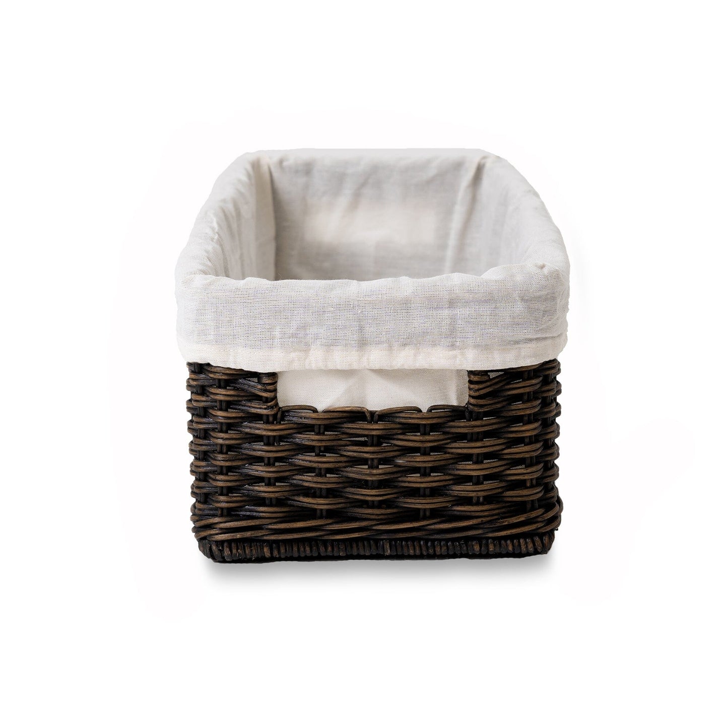 Fabric Basket Liner for Narrow Rectangular Wicker Storage Basket
