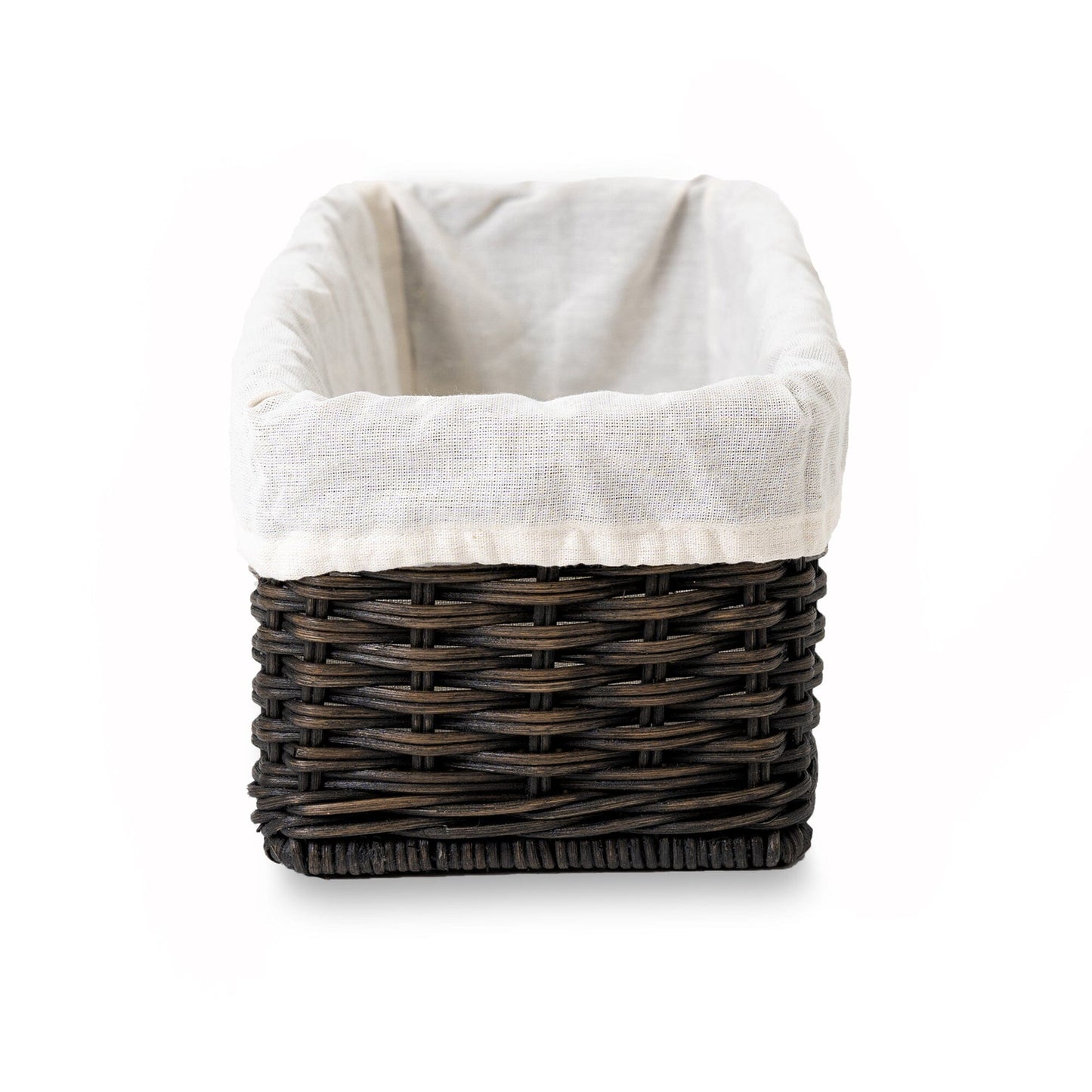 Fabric Basket Liner for Narrow Rectangular Wicker Storage Basket