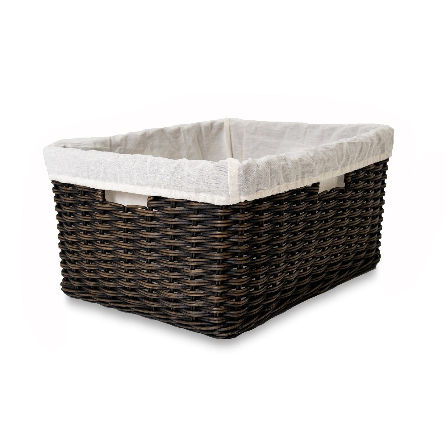 Fabric Basket Liner for Rectangular Deep Wicker Storage Basket