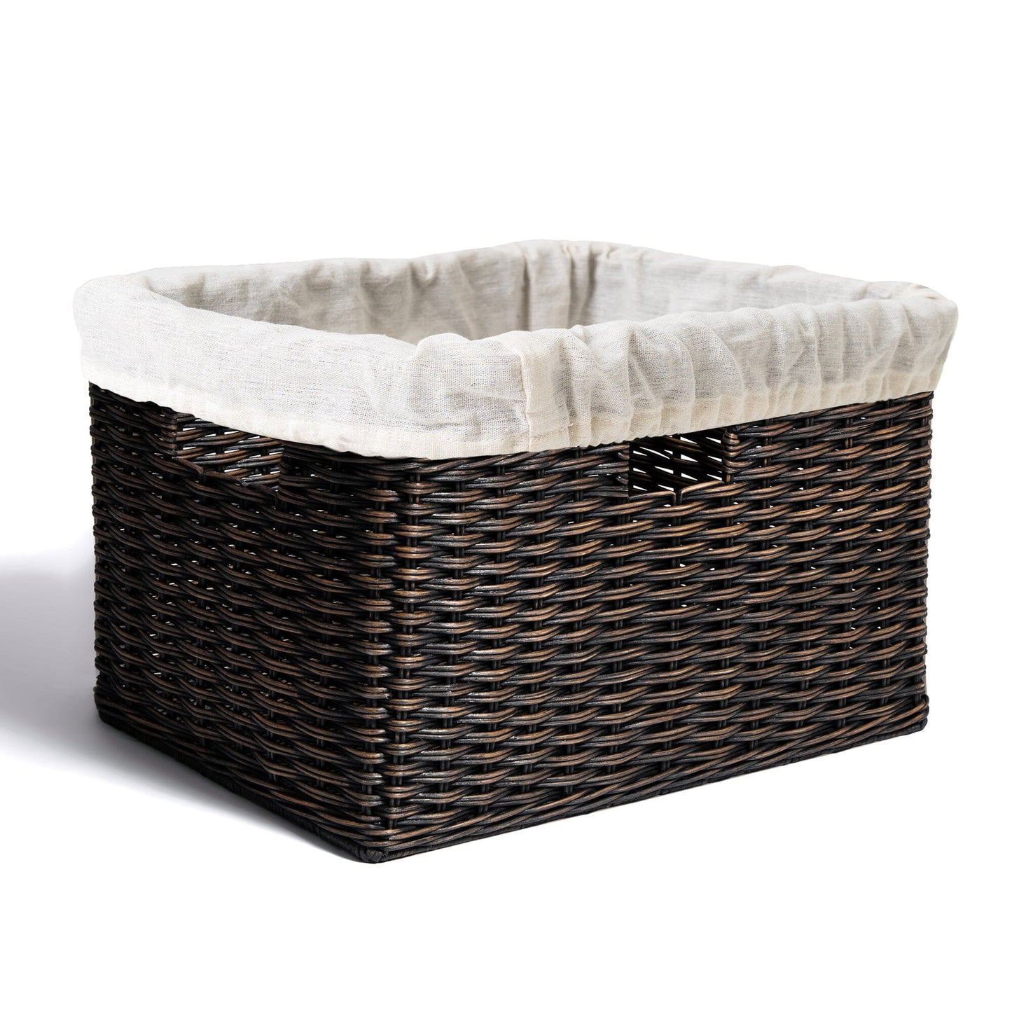 Fabric Basket Liner for Tall Rectangular Wicker Storage Basket