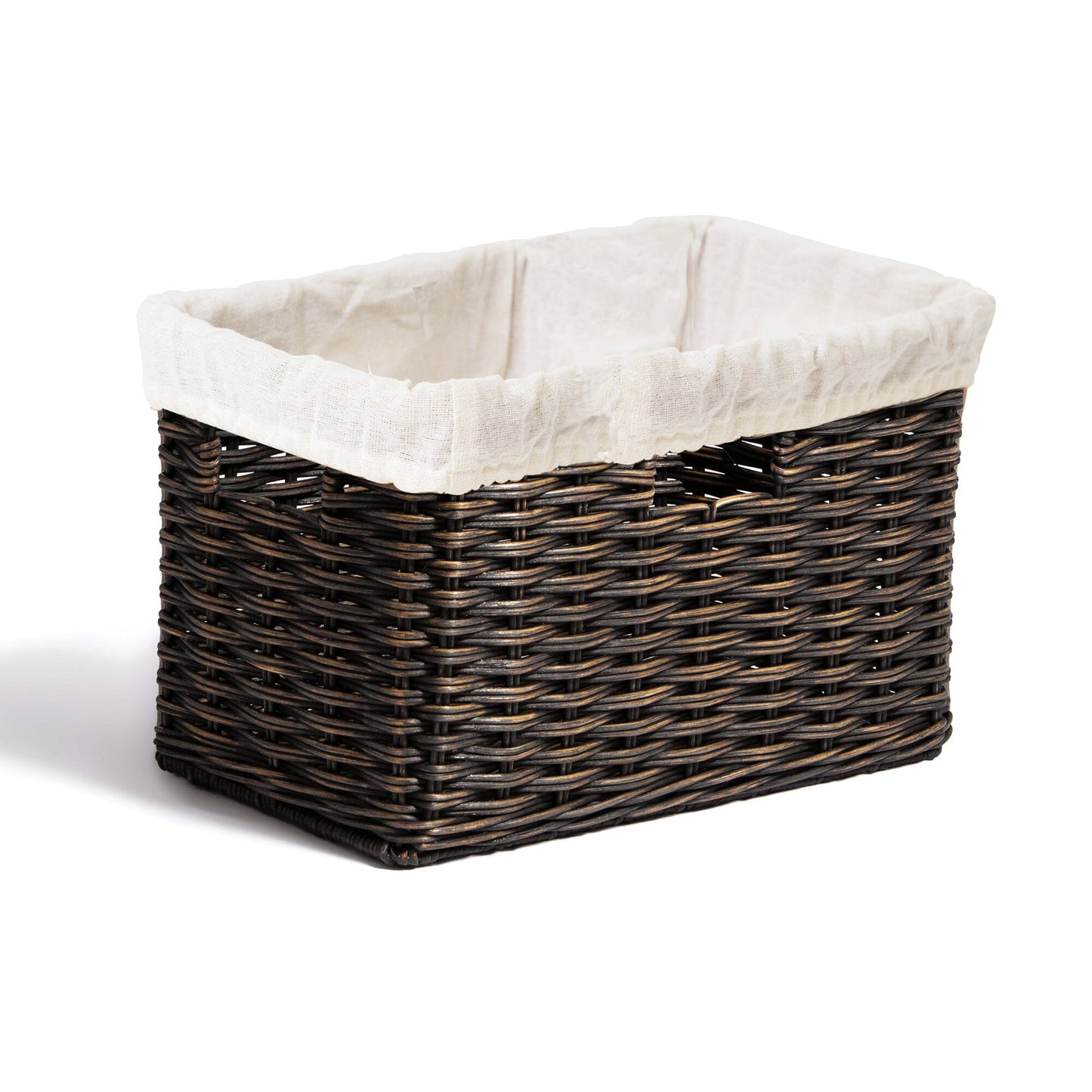 Fabric Basket Liner for Tall Rectangular Wicker Storage Basket
