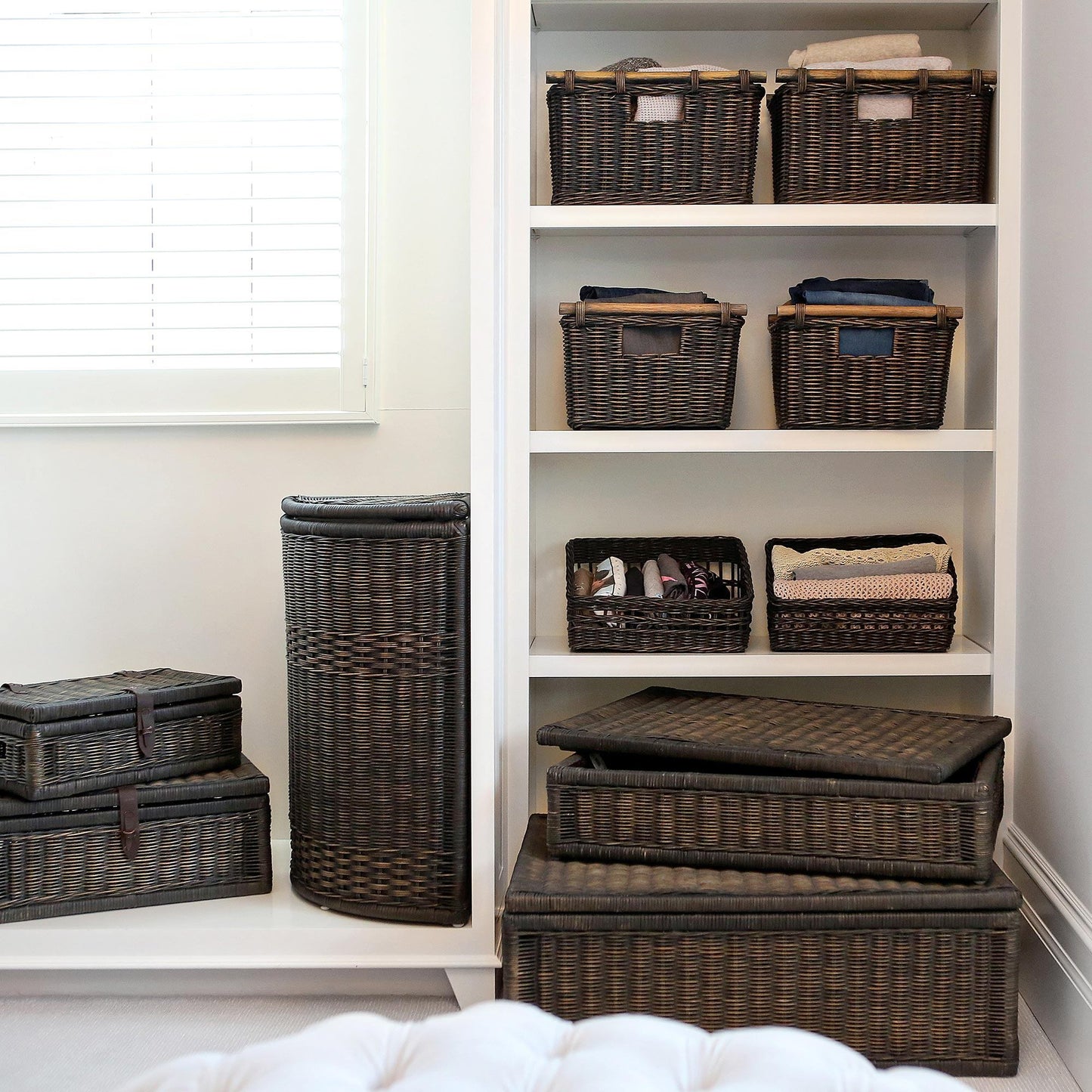 Corner Wicker Laundry Hamper